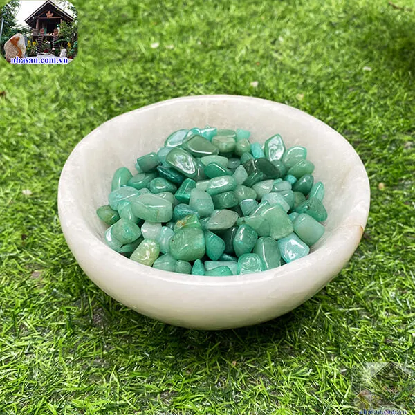 Bát đá thạch anh trắng 1.12kg-14.5cm B25