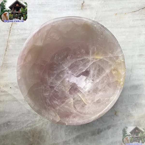 Bát đá thạch anh hồng 1.06kg-14.5cm B17