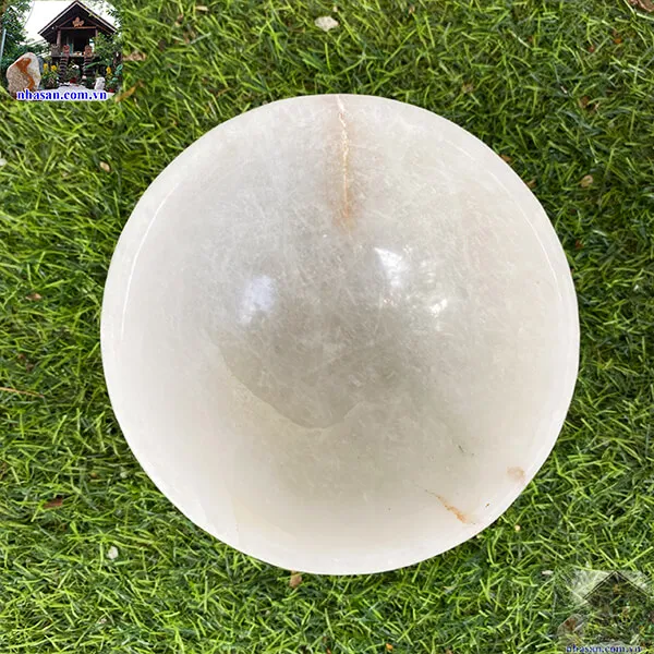 Bát đá thạch anh trắng 1.2kg -15cm B39
