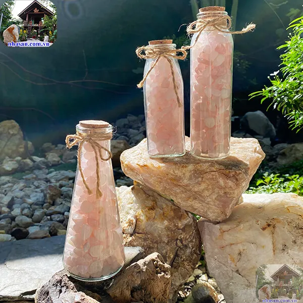Lọ đá thạch anh vụn hồng - Lọ đá của tình yêu và hạnh phúc
