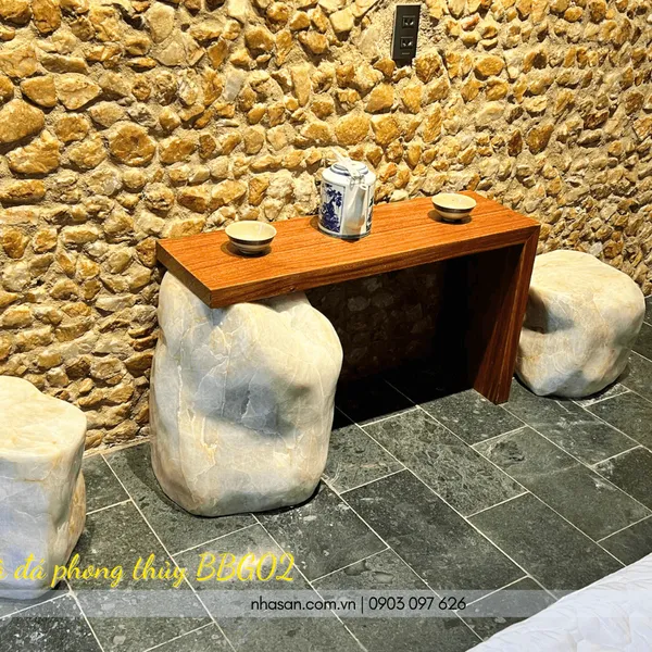 Bộ bàn ghế uống trà đá phong thủy BBG02