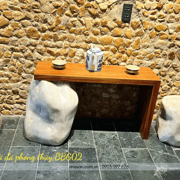 Bộ bàn ghế uống trà đá phong thủy BBG02