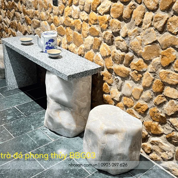 Bộ bàn ghế uống trà đá phong thủy BBG03