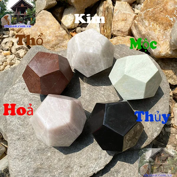 Bộ đá 12 mặt ngũ hành phong thủy bổ sung sinh khí, tránh xung sát - DNH01