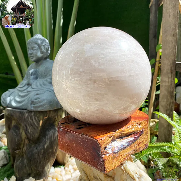 Quả cầu thạch anh hồng QC1286 - 8kg - 18.5cm