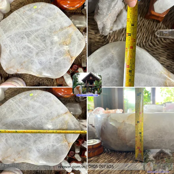 Cách thiền với đá thạch anh BT03 nặng 41,2kg, kích thước: 41.5x49x10 (cm)