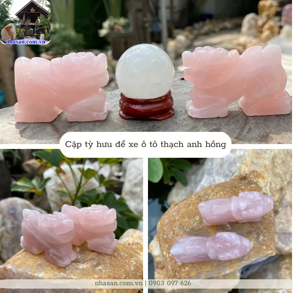 Cặp Tỳ hưu để xe ô tô THD06 nặng 120g, kích thước: cao 3.4cm x dài 5cm x ngang 1.8cm 