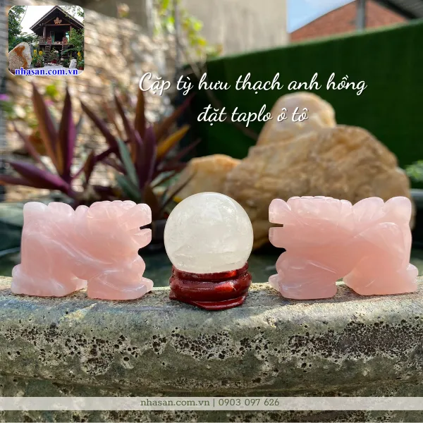 Cặp Tỳ hưu để xe ô tô THD06 nặng 120g, kích thước: cao 3.4cm x dài 5cm x ngang 1.8cm 
