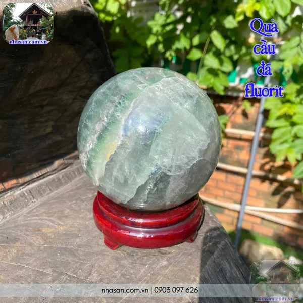 Quả cầu đá fluorit tự nhiên 2.73kg - 12cm - QC1370