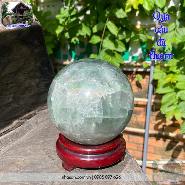 Quả cầu đá fluorit tự nhiên 2.73kg - 12cm - QC1370