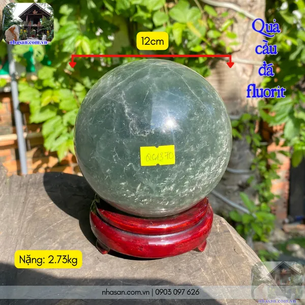 Quả cầu đá fluorit tự nhiên 2.73kg - 12cm - QC1370