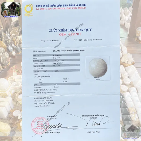 Cầu đá thạch anh hồng 16cm - 6.4kg - QC1452