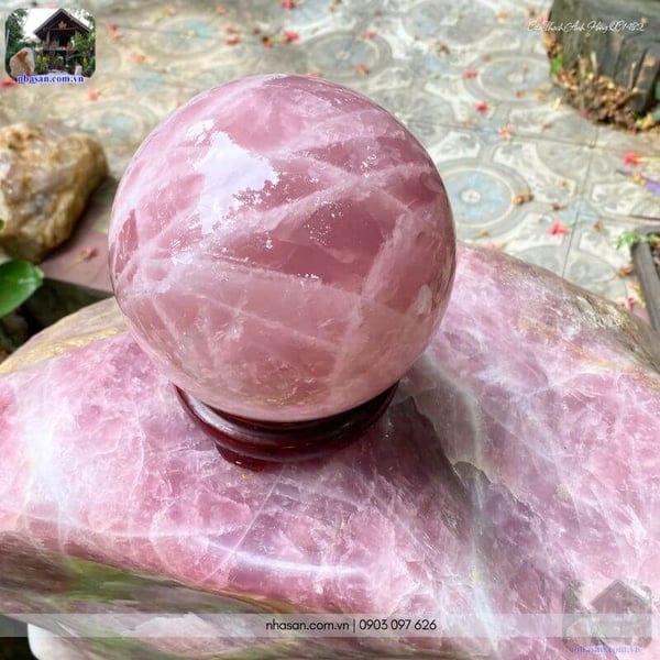 Cầu thạch anh hồng QC1482 - 2.78kg - 12.5cm