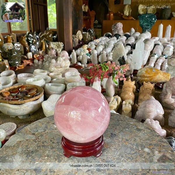 Cầu thạch anh hồng QC1482 - 2.78kg - 12.5cm