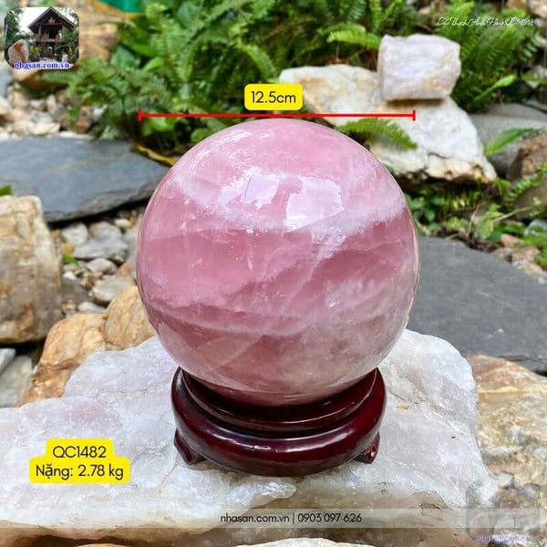 Cầu thạch anh hồng QC1482 - 2.78kg - 12.5cm