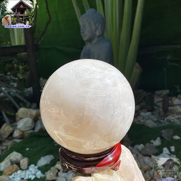 Cầu đá thạch anh QC1248, trọng lượng 3.78kg, đường kính 14cm