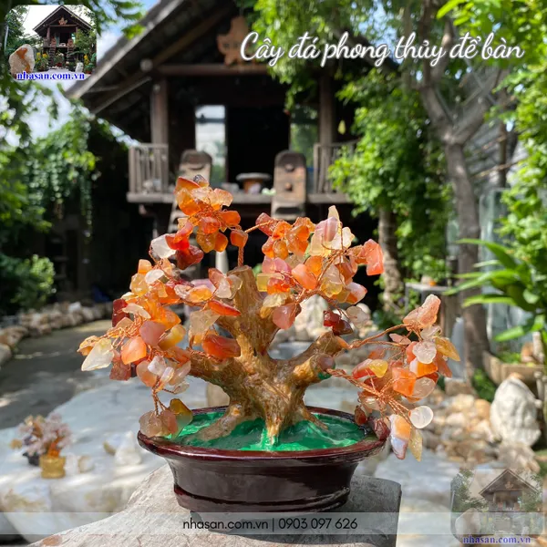 Cây đá phong thủy để bàn CTL3 nặng 340gr, kích thước cao 15.5cm x ngang 17cm