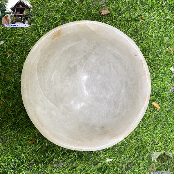 Bát đá thạch anh trắng 1.16kg -14.5cm B29