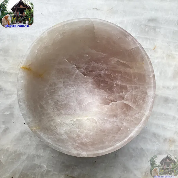Bát đá thạch anh hồng 1.16kg-14.5cm B20