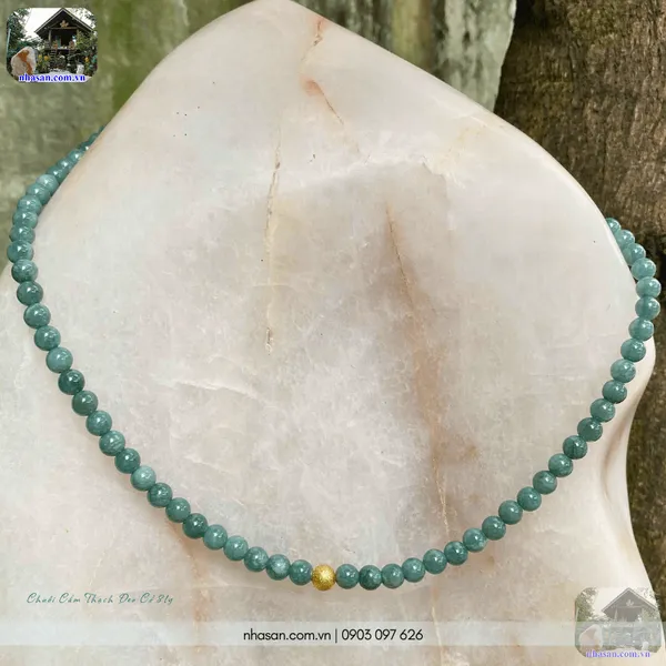 Chuỗi cẩm thạch đeo cổ 8ly (88 hạt) mix charm