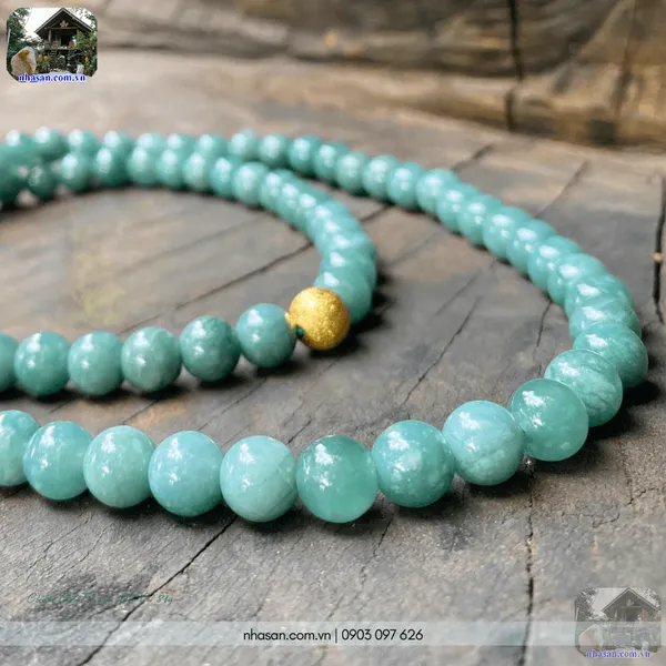 Chuỗi cẩm thạch đeo cổ 8ly (88 hạt) mix charm