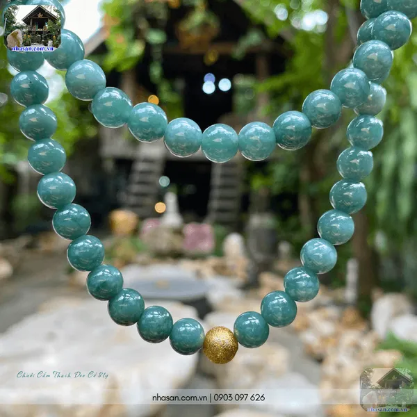 Chuỗi cẩm thạch đeo cổ 8ly (88 hạt) mix charm