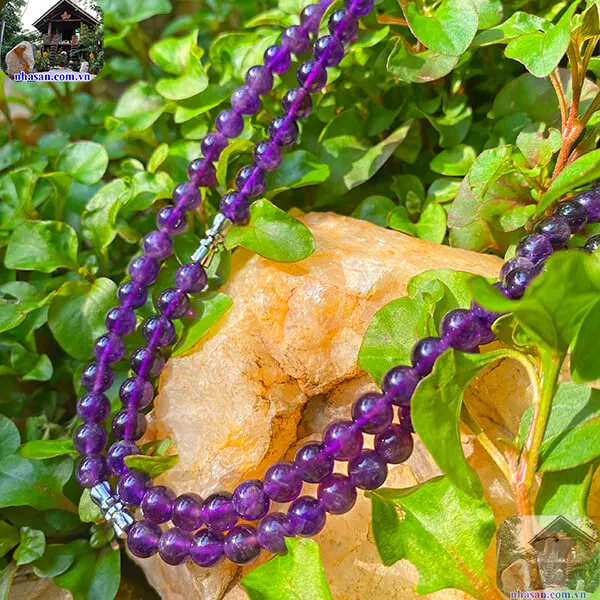 Chuỗi vòng cổ đá thạch anh tím tự nhiên - VC01