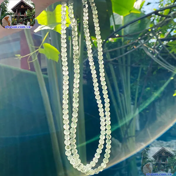 Chuỗi vòng cổ thạch anh tóc xanh 6mm - Tinh thể quý hiếm, mang đến sức khỏe, bình an VC04