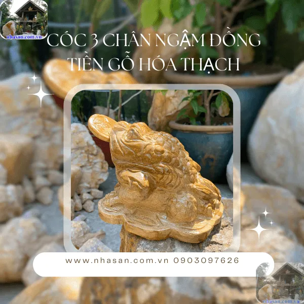 Cóc thiềm thừ gỗ hóa thạch - Linh vật kéo tài lộc, giữ tài vận