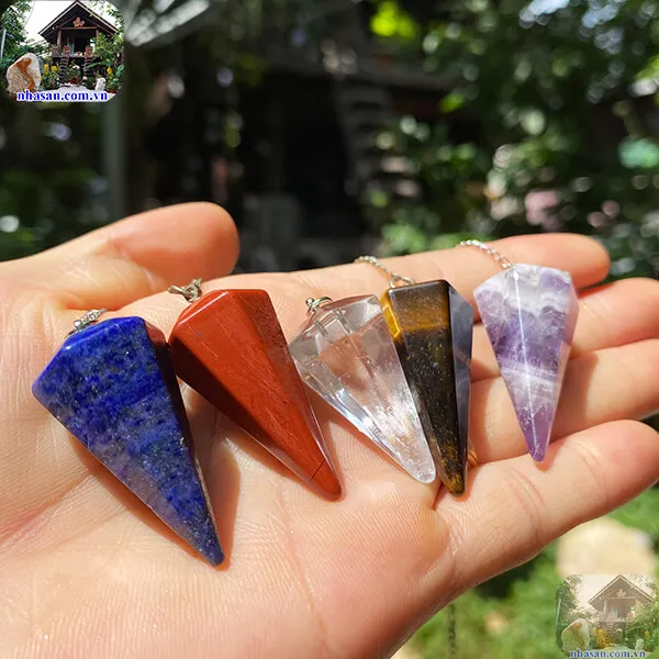 Con lắc cảm xạ đá thạch anh tinh thể trắng
