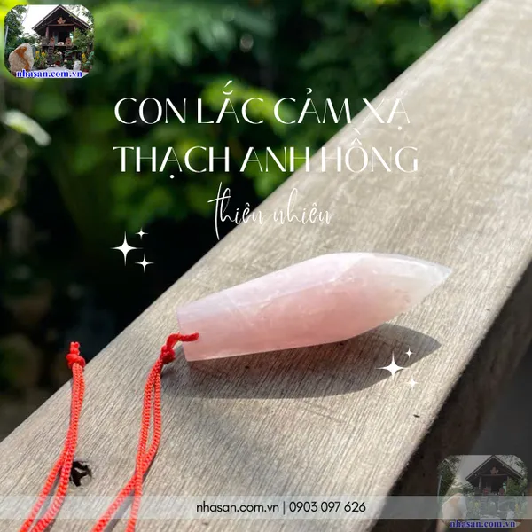 Con lắc cảm xạ thạch anh hồng Size lớn