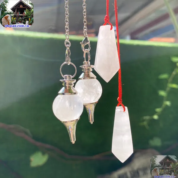 Con lắc cảm xạ đá thạch anh trắng