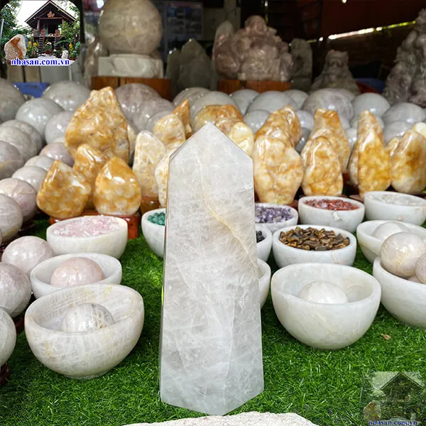 Trụ lục giác thạch anh trắng 5kg-T579