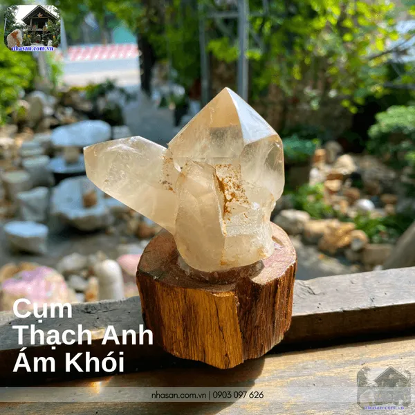 Cụm thạch anh ám khói 390gr, cao 10cm x ngang 8.5cm - T734