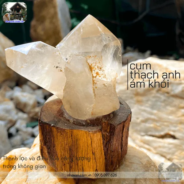 Cụm thạch anh ám khói 390gr, cao 10cm x ngang 8.5cm - T734