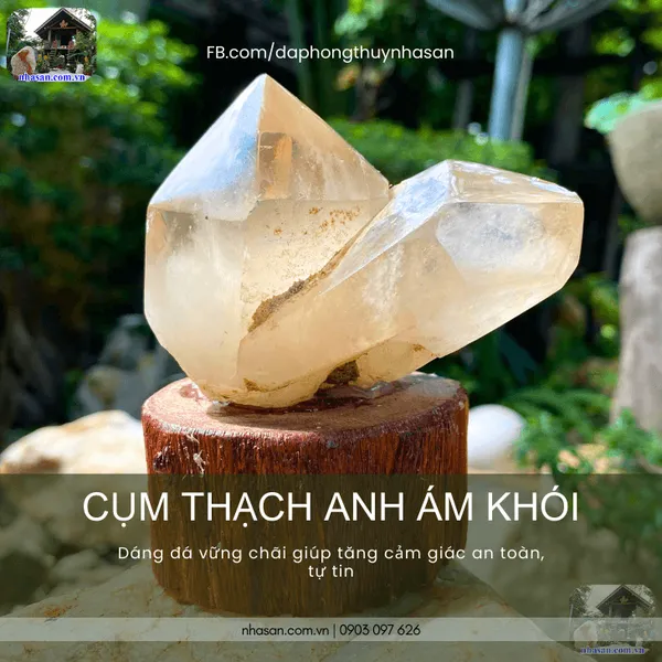 Cụm thạch anh ám khói 390gr, cao 10cm x ngang 8.5cm - T734