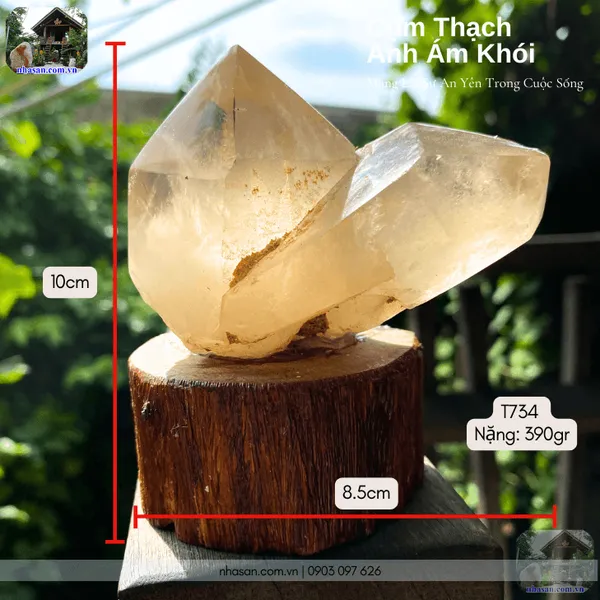 Cụm thạch anh ám khói 390gr, cao 10cm x ngang 8.5cm - T734
