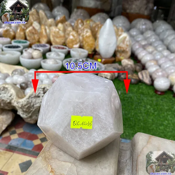 Đá 12 mặt thạch anh trắng 10.5cm-1.16kg - QC1015
