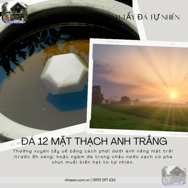Đá 12 mặt thạch anh trắng QC1462 - 5.8kg - 16cm