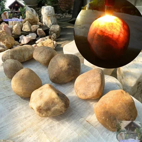 Đá cuội thạch anh (đá thạch anh cuội suối) trấn trạch, điều hòa khí trường