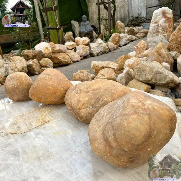 Đá cuội thạch anh (đá thạch anh cuội suối) trấn trạch, điều hòa khí trường