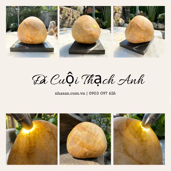 Đá cuội thạch anh 4.89kg, cao 14cm x ngang 16cm x dày 15cm - CU02
