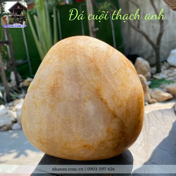 Đá cuội thạch anh 4.89kg, cao 14cm x ngang 16cm x dày 15cm - CU02