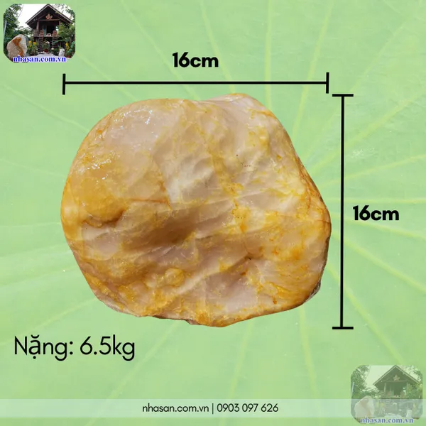 Đá cuội thạch anh CU06 nặng 6.5kg, kích thước: 16x16cm giá 2.6tr