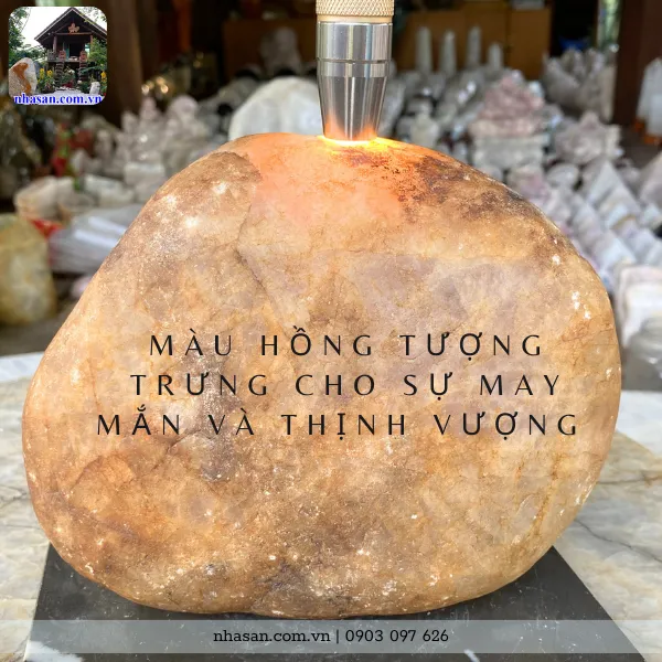 Đá cuội thạch anh hồng 6kg CU04, kích thước: cao 17cm x ngang 20cm x dày 12cm