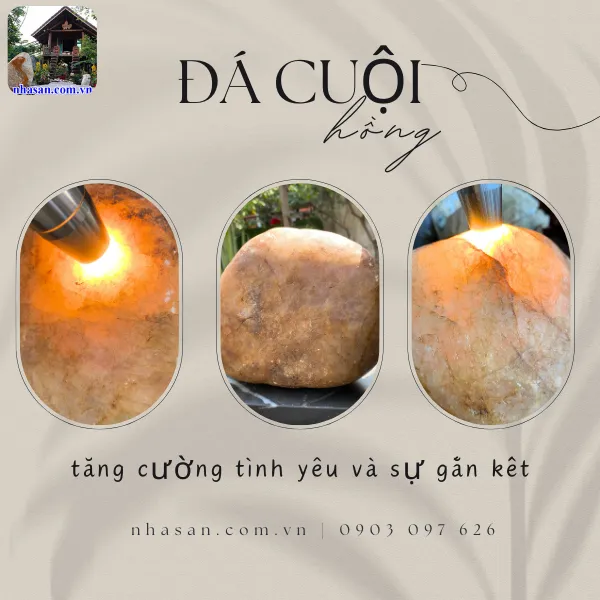 Đá cuội thạch anh hồng 6kg CU04, kích thước: cao 17cm x ngang 20cm x dày 12cm