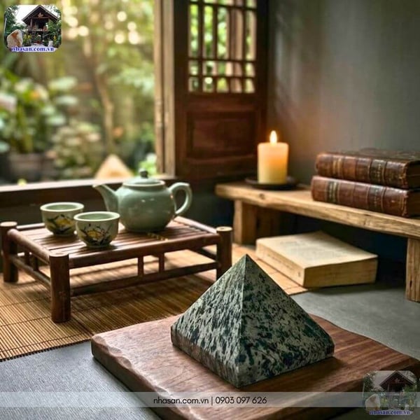 Đá kim tự tháp canxedon T149 nặng 1.1kg (8.5x10.3cm)