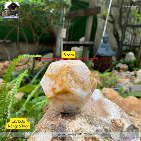 Đá mã não 12 mặt tự nhiên QC1506 - 600gr - 8.6cm