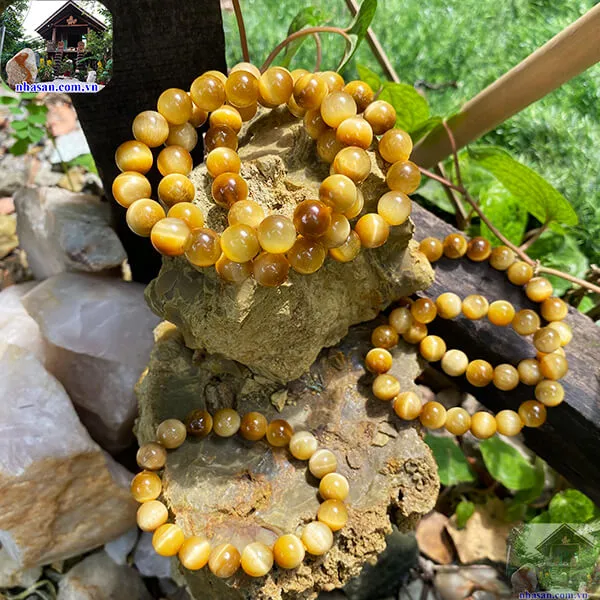 Vòng Tay Đá Mắt Hổ Vàng 10 Ly