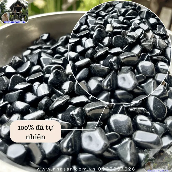 Đá mắt rồng đen vụn phong thủy